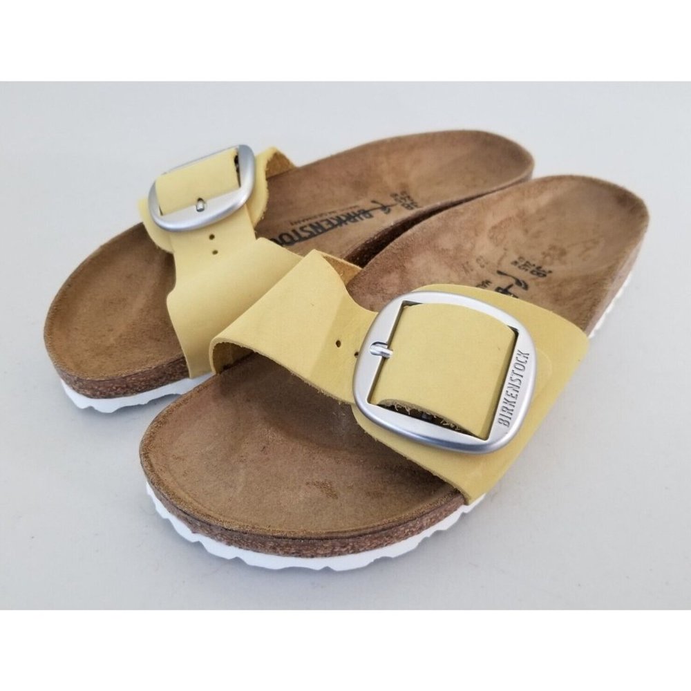 Birkenstock Yellow Big Buckle Slide Sandals